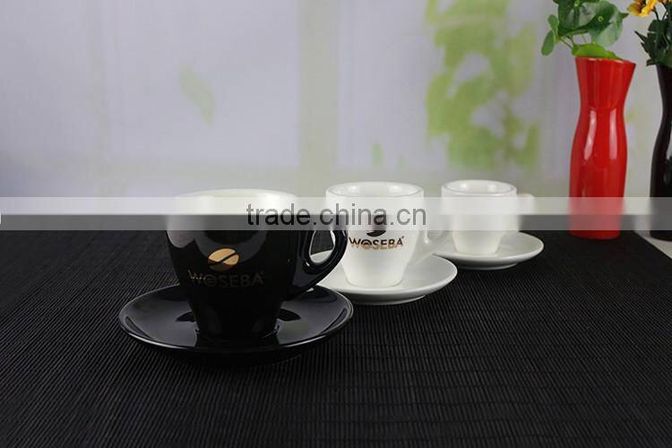 2017 Custom wholesale ceramic porcelain coffee espresso cup and saucer
