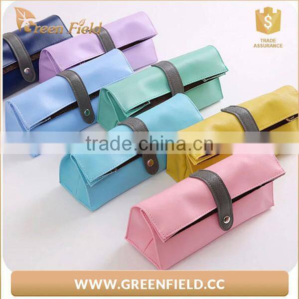 2017 Color pencil case PU leather school pencil bag for girl stationery school supplies