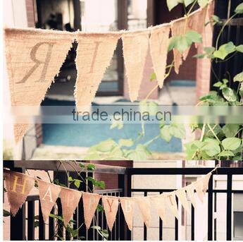 happy birthday decorative jute flag banner