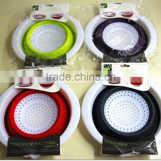 foldable basket, Retractable Passoire stocklots