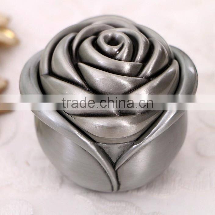 Exclusive design Zinc alloy rose ring box