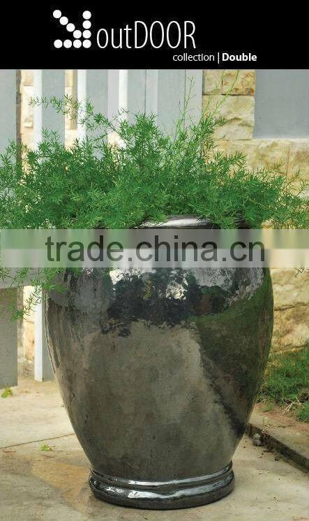 Viet Nam Outdoor glazed flower pottery pot