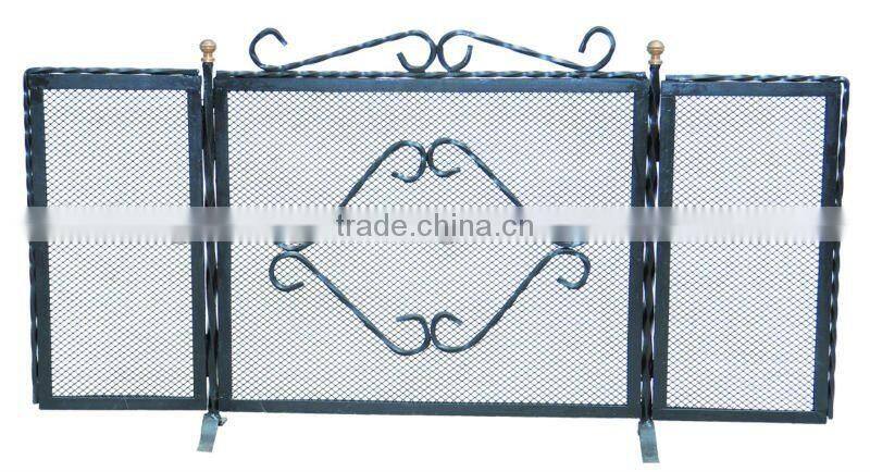 antique brass steel fireplace screen for sale