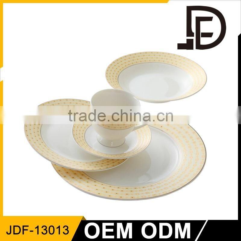 royal fine 18pieces ceremic gold plated used restaurant dinnerware