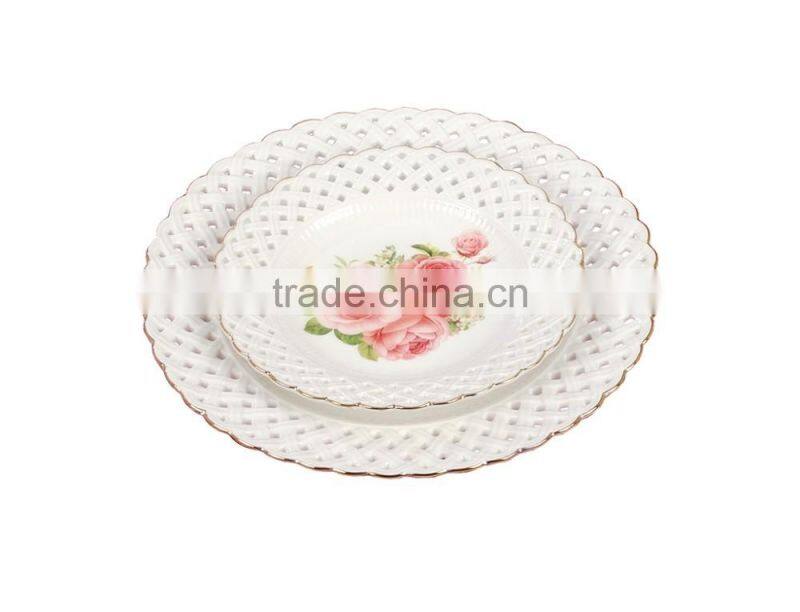 New bone fine royal tea set porcelain tea cup set bone china dinner plate flower design