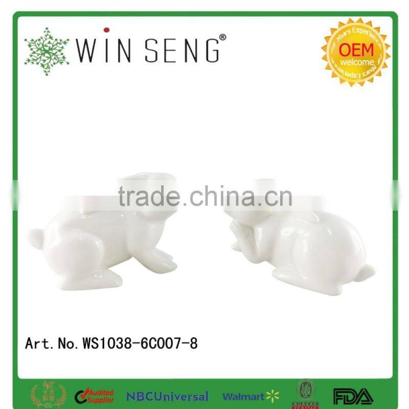 Cute Craft Decorative easter ceramic white rabbits deocrations for Easter