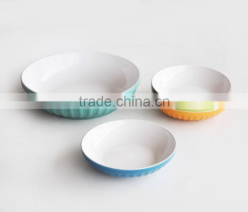 5pcs pasta bowl set,stoneware with solid color