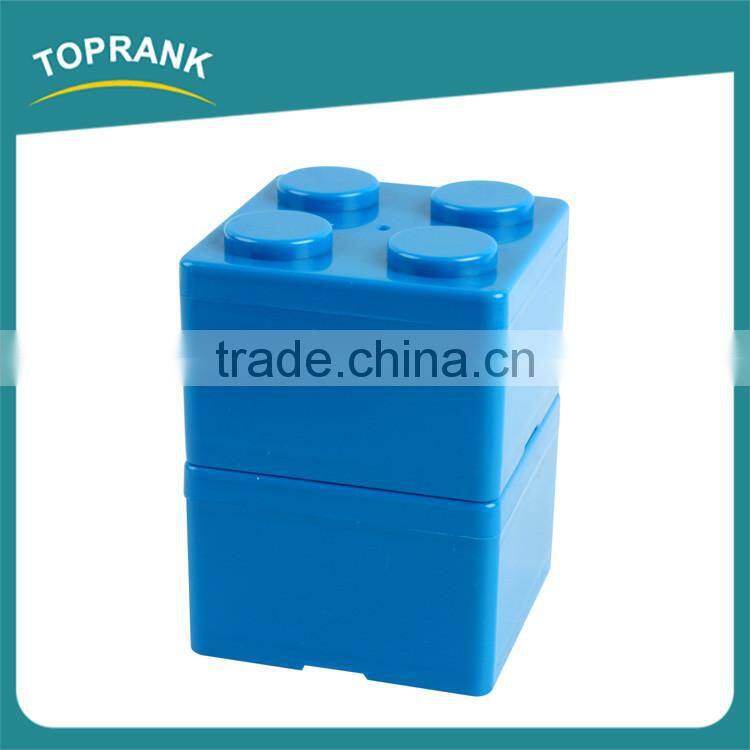 Multi-function desktop storage building blocks design plastic storage box with lid