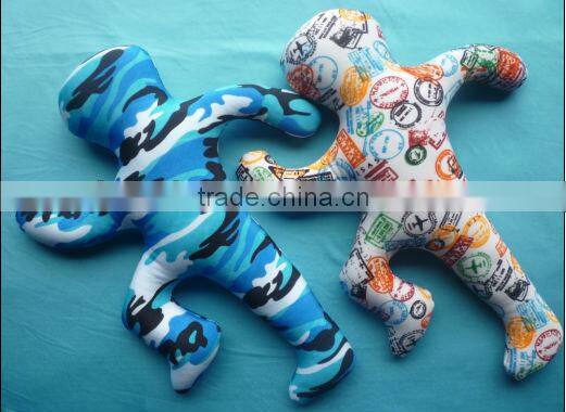 Running men shaped foam bead cushions and pillows for promotion