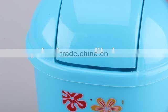 Printed Smiling Face Plastic Trash Can Household Garbage Can/Desktop bin