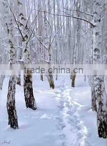 Birch in the Snow Oil Painting