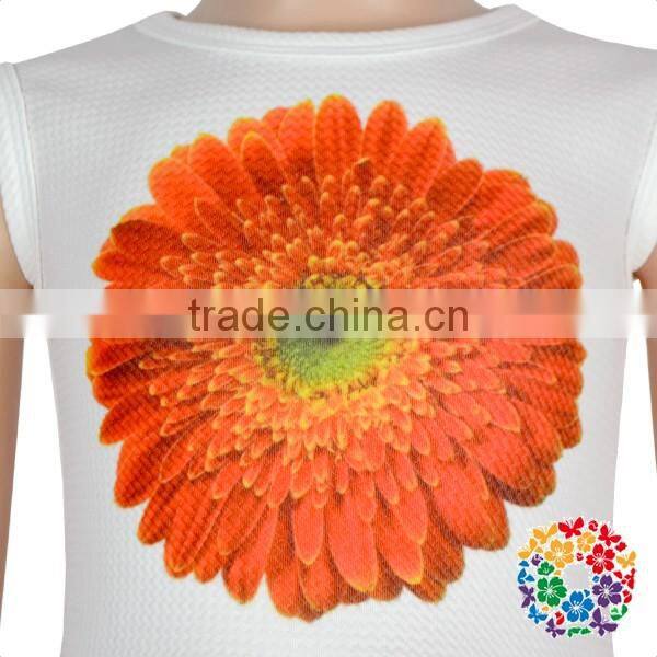 Princess Flower Print White Lovely Kids Dress Sleeveless Fairy Frocks Designs Girl Baby Dress