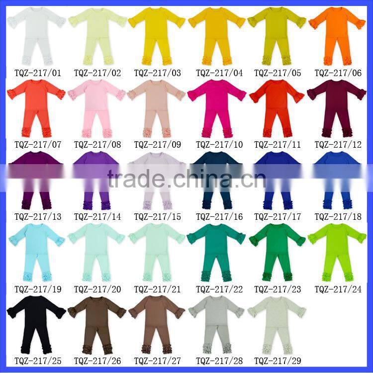 New Arrival 100% Cotton Kids Ruffle Pants Many Colors Ruffle Capri Pants Wholesale Best Prices Ruffle Pants