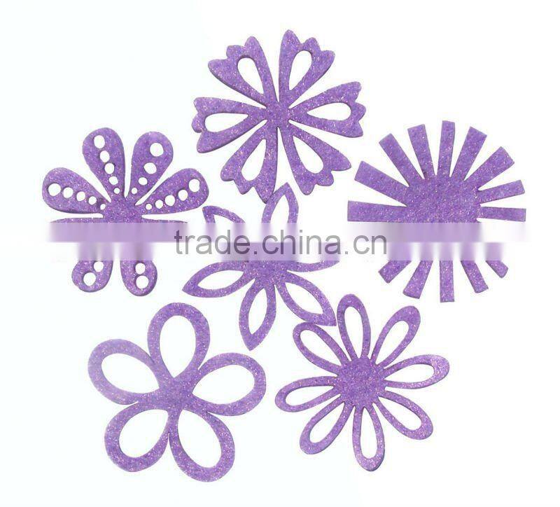 progiftspace 2017 new laser cut polyester felt artifical decoration fabric flower wholesale for wedding scrapbooking DIY