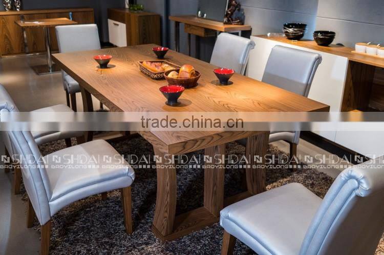 HOT SALE Walnut Veneer Modern Wooden Dining Table Set A-18RE