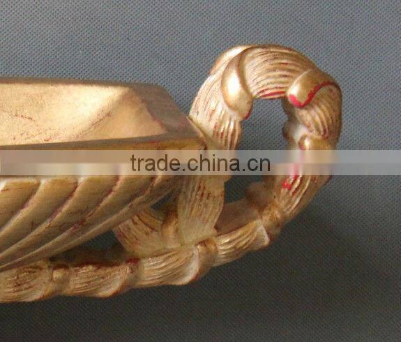 Hand carved polyresin decorative fruit bowl/vase