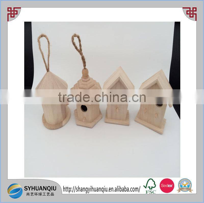 Small and wildlife use wooden bird houses