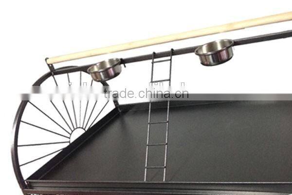 X Large 178cm Play Top Roof Parrot Aviary Bird Cage Perch Ladder On Wheels