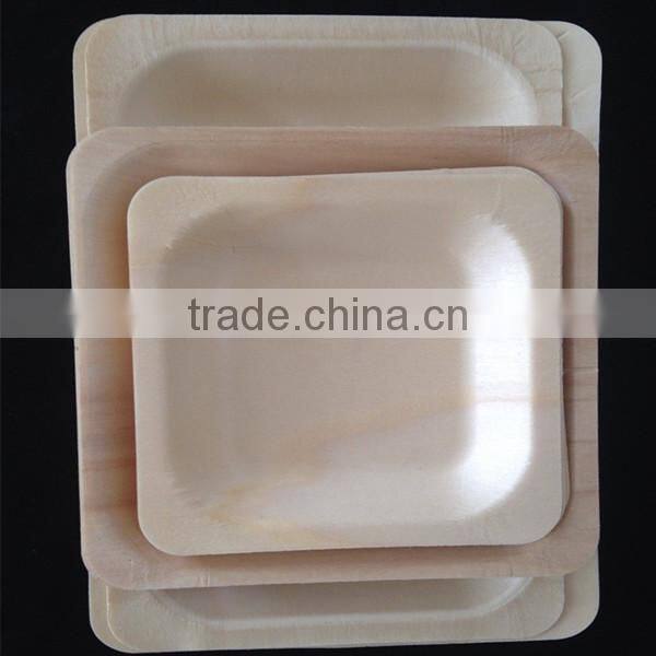 disposable wooden round service plate