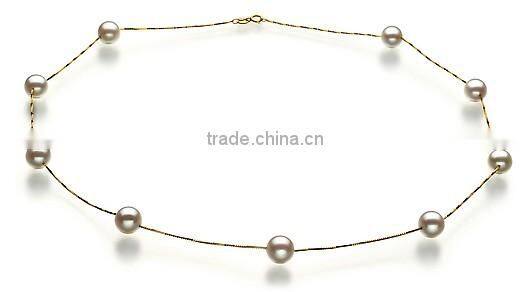 simple AA 7-8mm white color Akoya pearl necklace