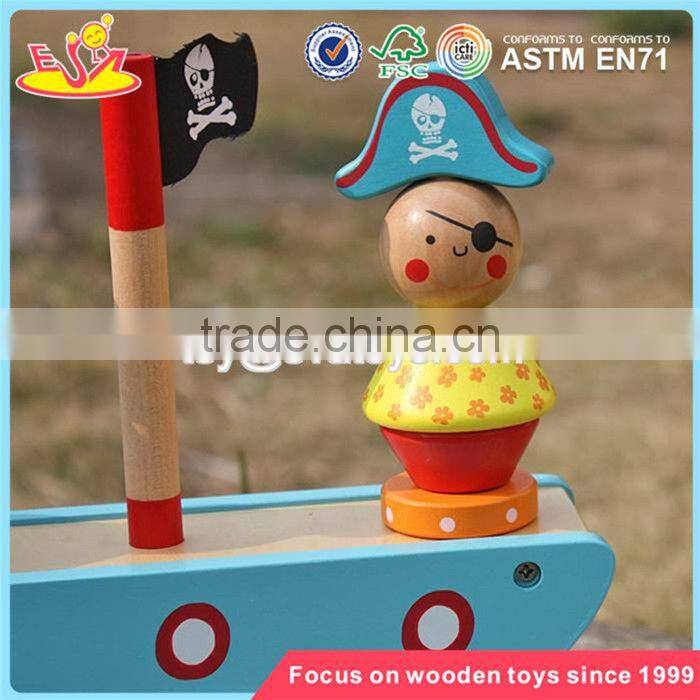 wholesale pirate toy wooden stacking balance blocks new design wooden balance blocks for kids W11F056