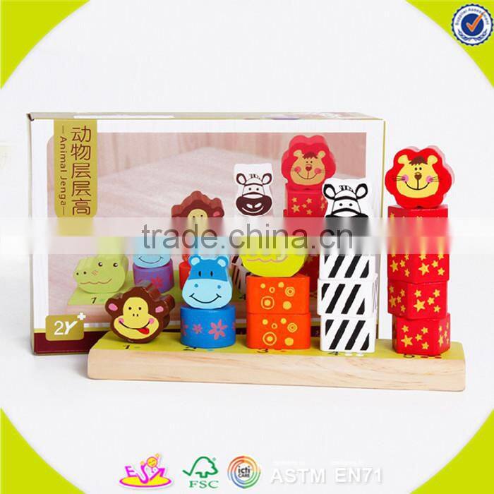 wholesale cheap colorful wooden building blocks toy top sale wooden wooden building blocks game bring fun W13D048