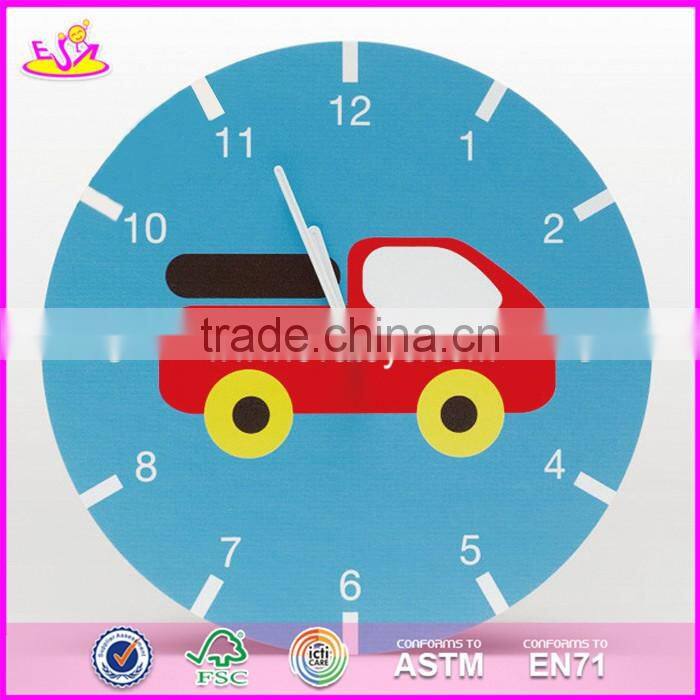 2017 New design cartoon wooden boys wall clock W09D025