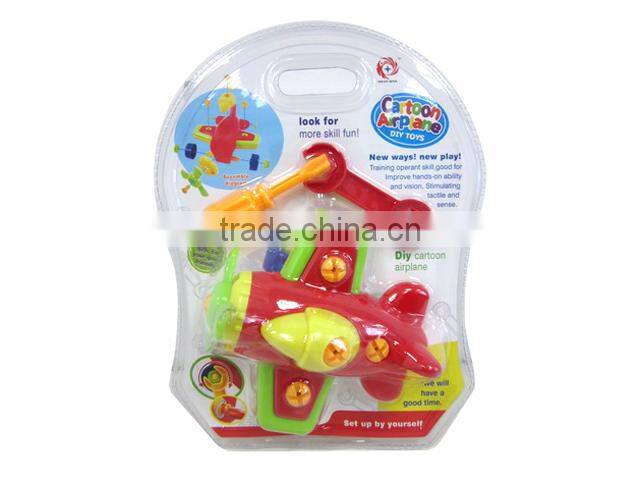 high quality cartoon ABS diy plane assemble toy with EN71