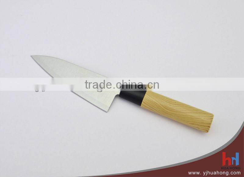 6.8"bamboo handle santoku knives with groove blade