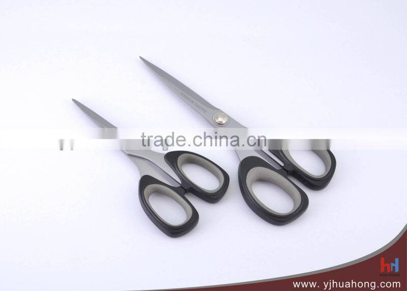 professional plastic handle titanium coating hair cutting barber scissors