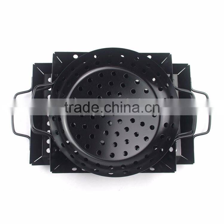 3pcs mini non-stick coated carbon steel custom design bbq accessory double handle grill