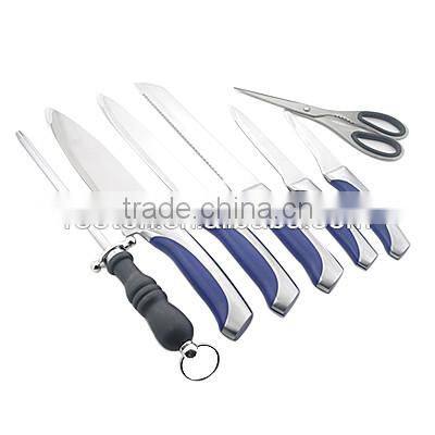 8pcs stianless steel kitchen knife with knife grinder set