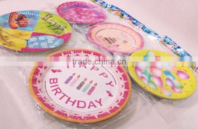 Disposable tray barbecue ball paper plate cartoon party
