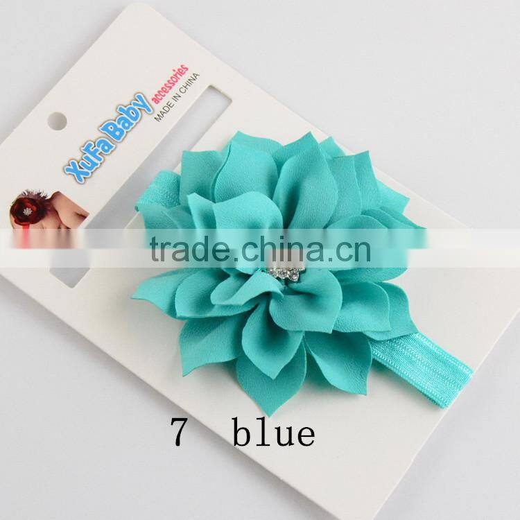 Mini Baby Turban Headband wholesale Top Flower Elastic Headband Baby Hair Accessories Hairband