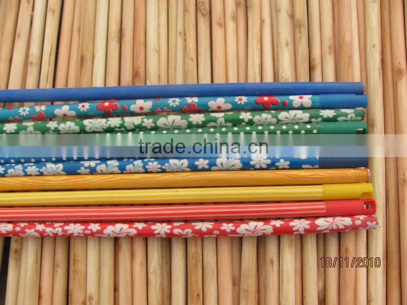 PVC coated corn broom wooden handle