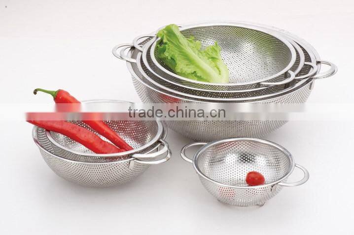 Best selling 5 quart stainless steel perforated fine mesh colander