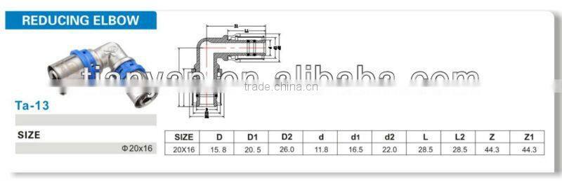 DZR BRASS REDUCING ELBOW