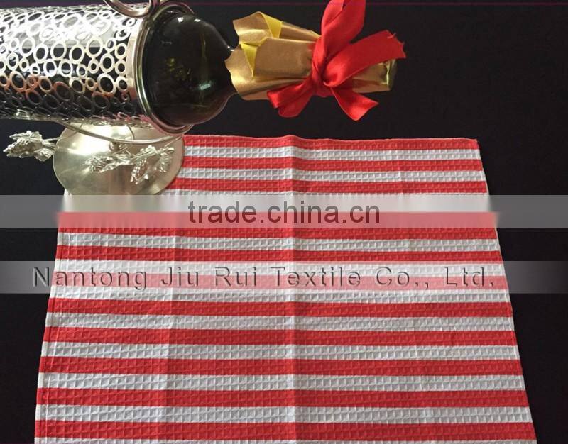 New design hotel restaurant victualing house , dining room 100% cotton waffle stripe dish towels
