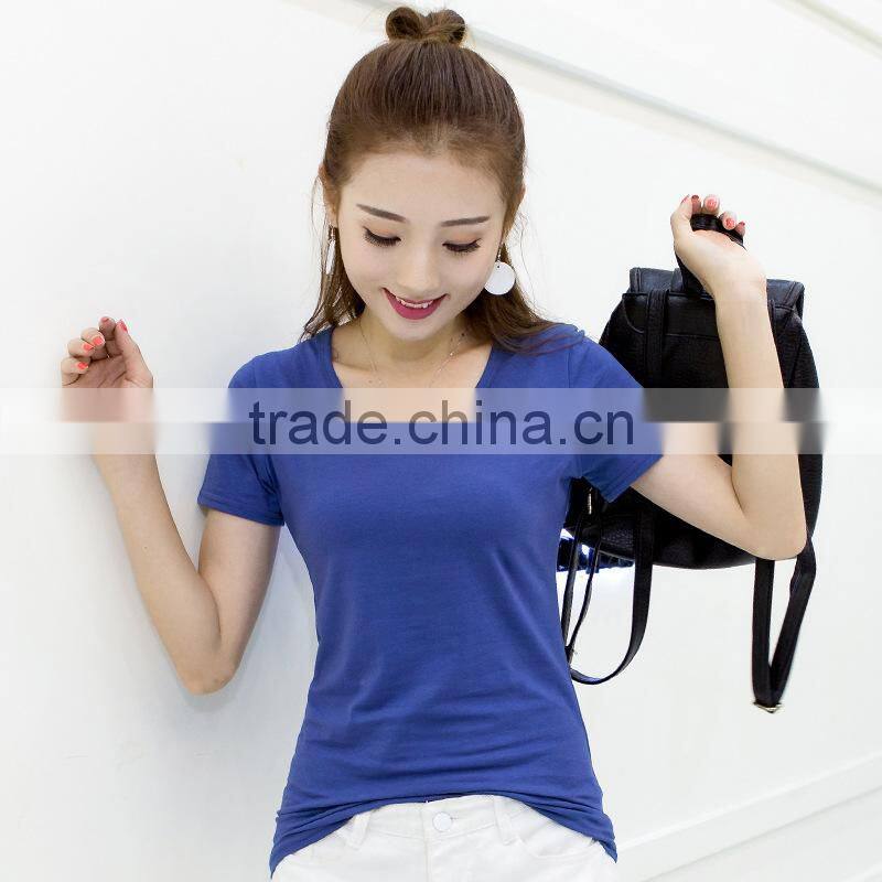 Short sleeves custom printing 100% cotton custom women t shirt