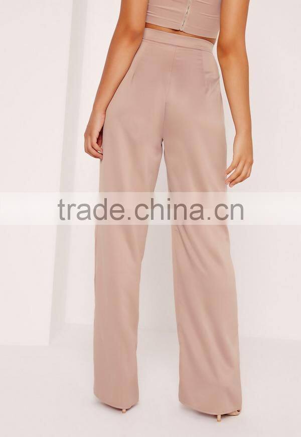 Wholesale two piece set sexy crop top and wide leg trousers for women