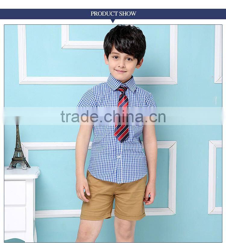 Custom Primary School Shirt /Short Skirt And Pants For Children Summer School Uniform