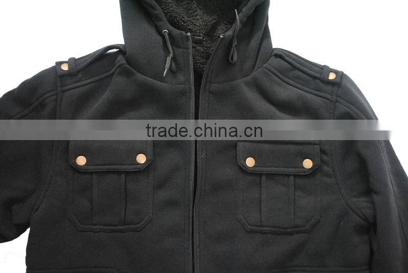2016 New Style full zipper men's fleece hoodie jacket