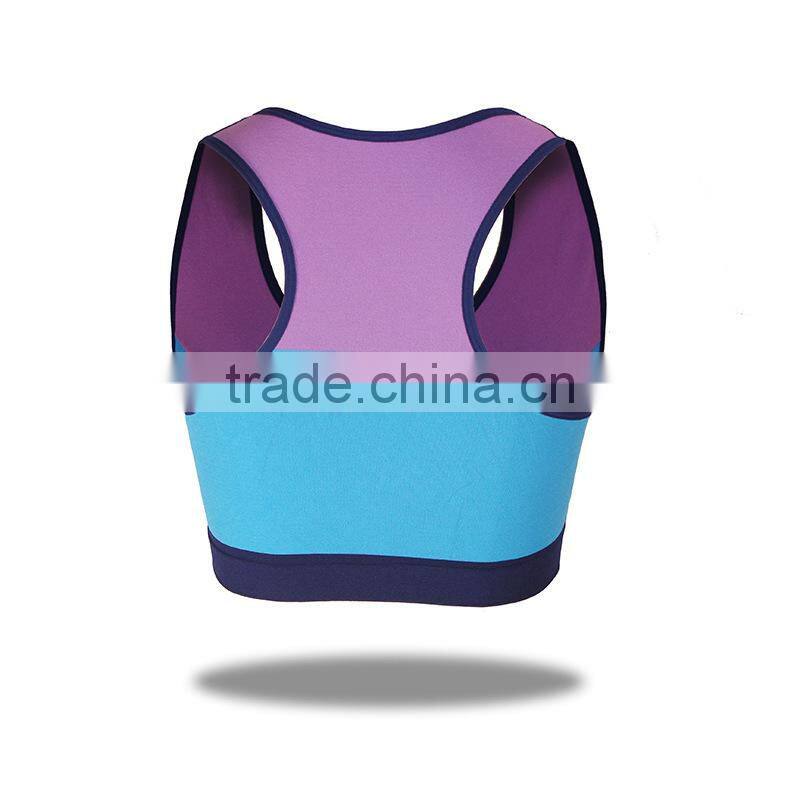 GZY comfortable breathable front zipper closure genie sports bra