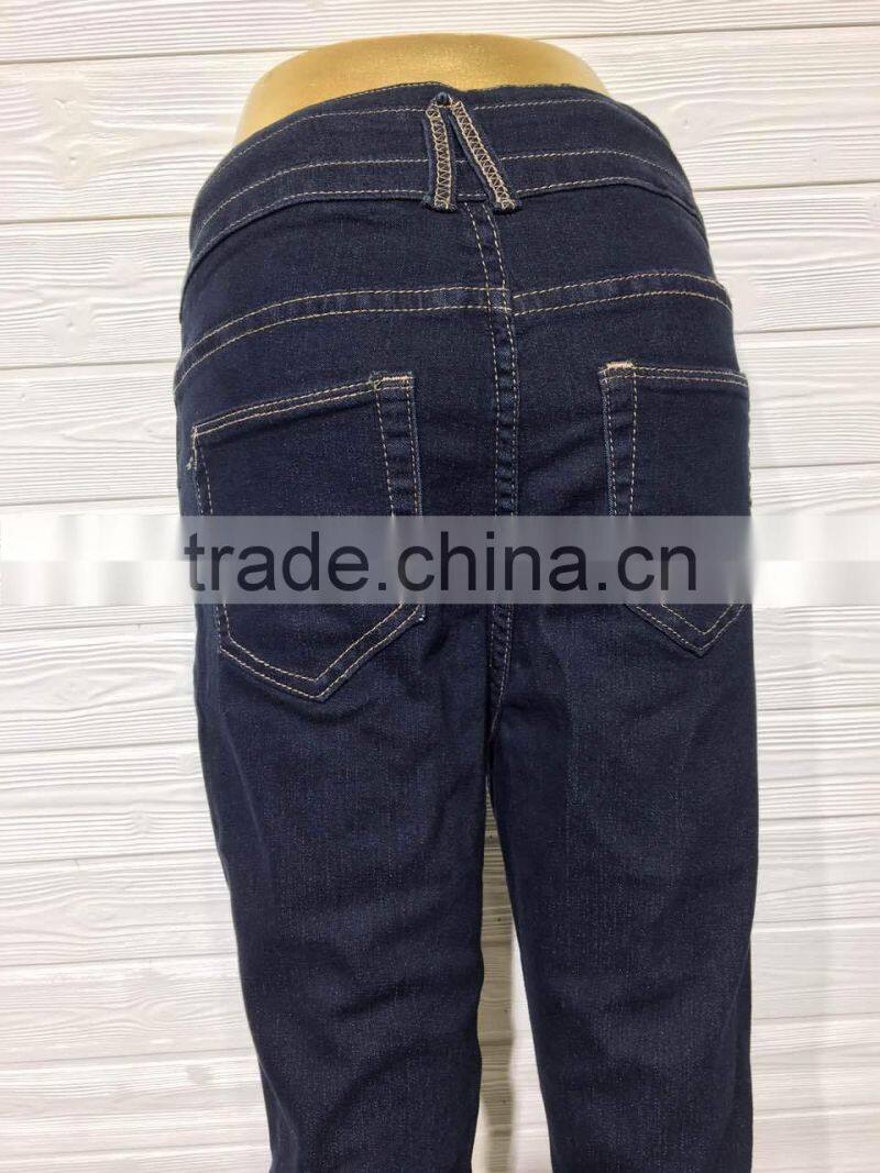 GZY Deep Blue Skinny Ladies Jeans Pants Wholesale Price Stock 2017