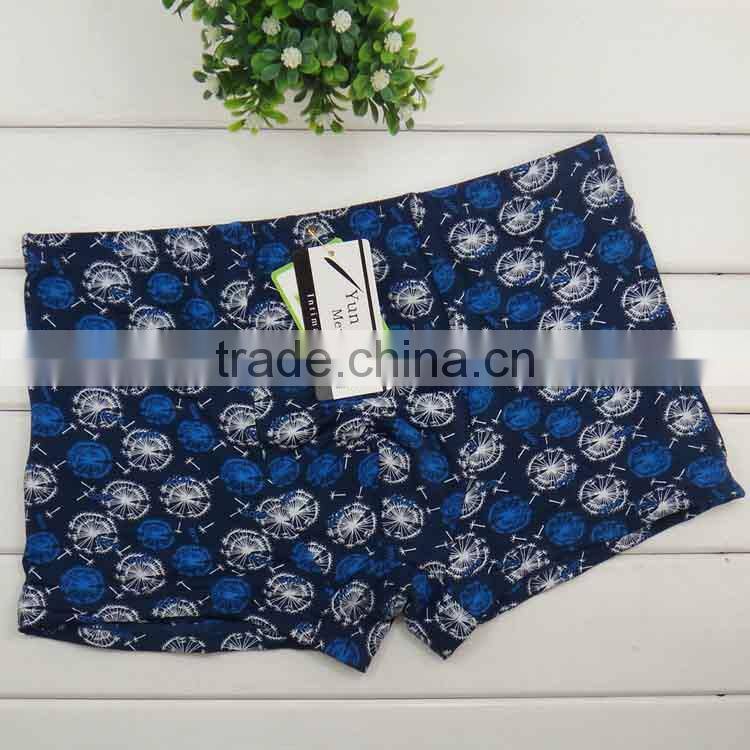 Colorful geometry bamboo fiber men pantise boyshort wholesale stock men boxer briefs