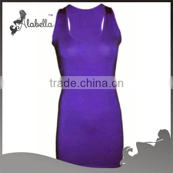 New womens plus scoop neck racer back sleeveless long jersey vest top size 16-20