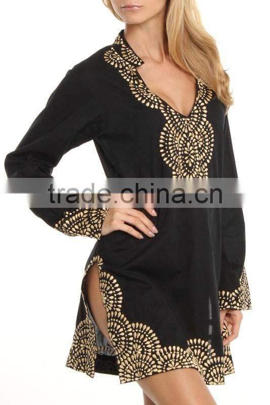 Embroidered Chiffon Beach Tunic