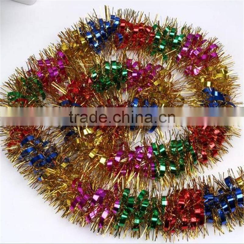 Good quality Christmas Tree Decorations Tinsel Garland colorful large indoor decoration wholesale