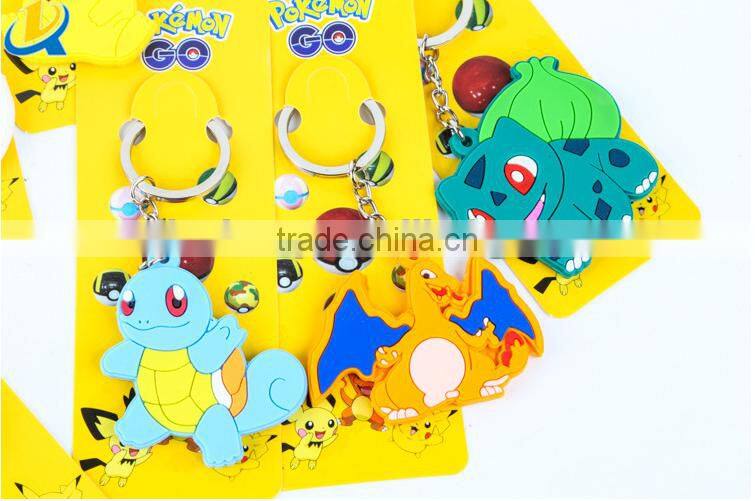 mini cartoon pokemon figures custom keychain for little gift