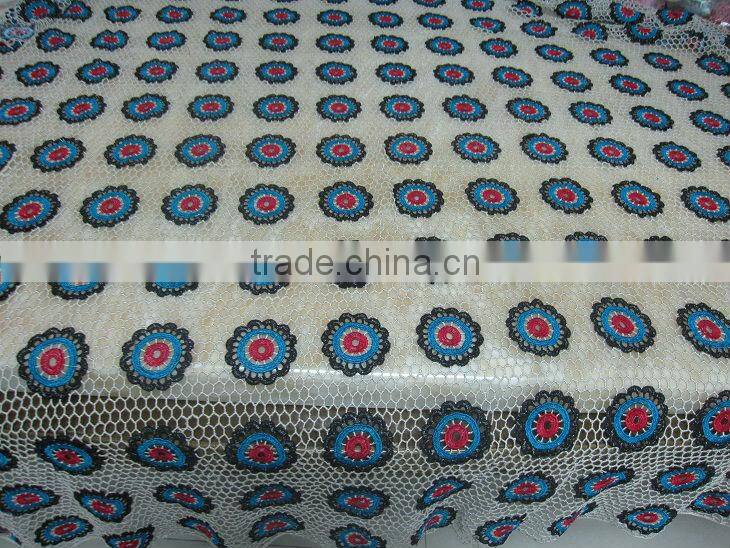 wholesale fashion african crochet lace fabrics colorful flower pattern